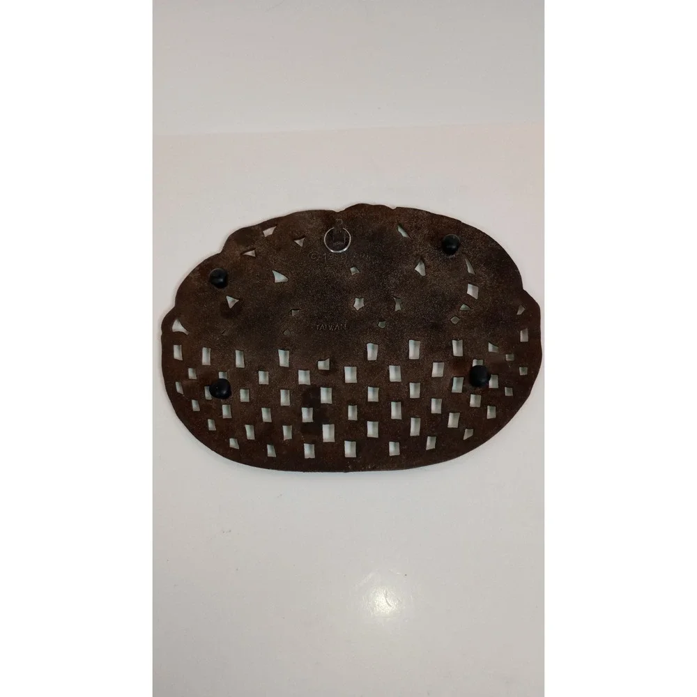 Vintage 1990s Cast Iron Copper Fruit Basket Footed Hot Plate Trivet Cottage 9